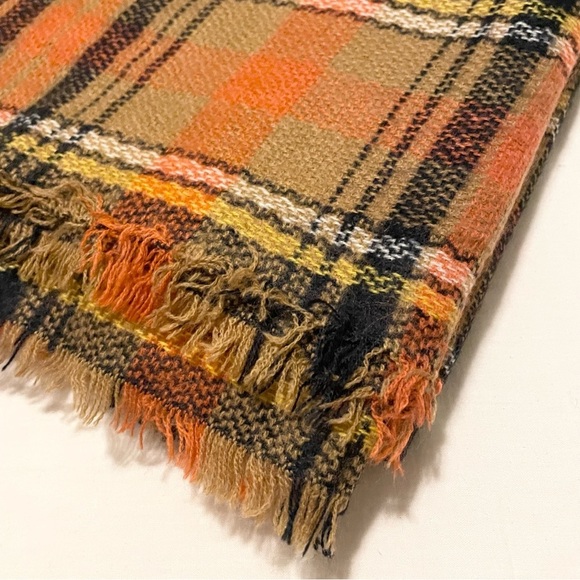 Plaid Fringe Scarf 56” x 52” - Picture 2 of 9